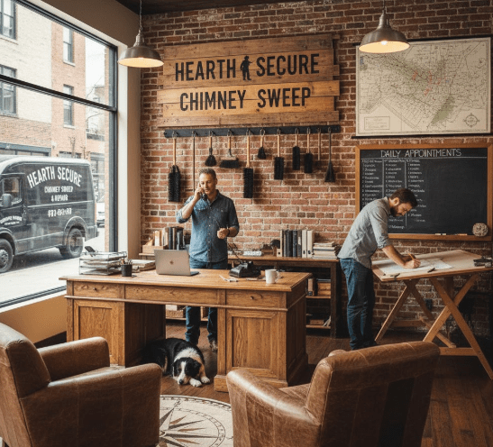 Hearth Secure Chimney Sweep office and workshop